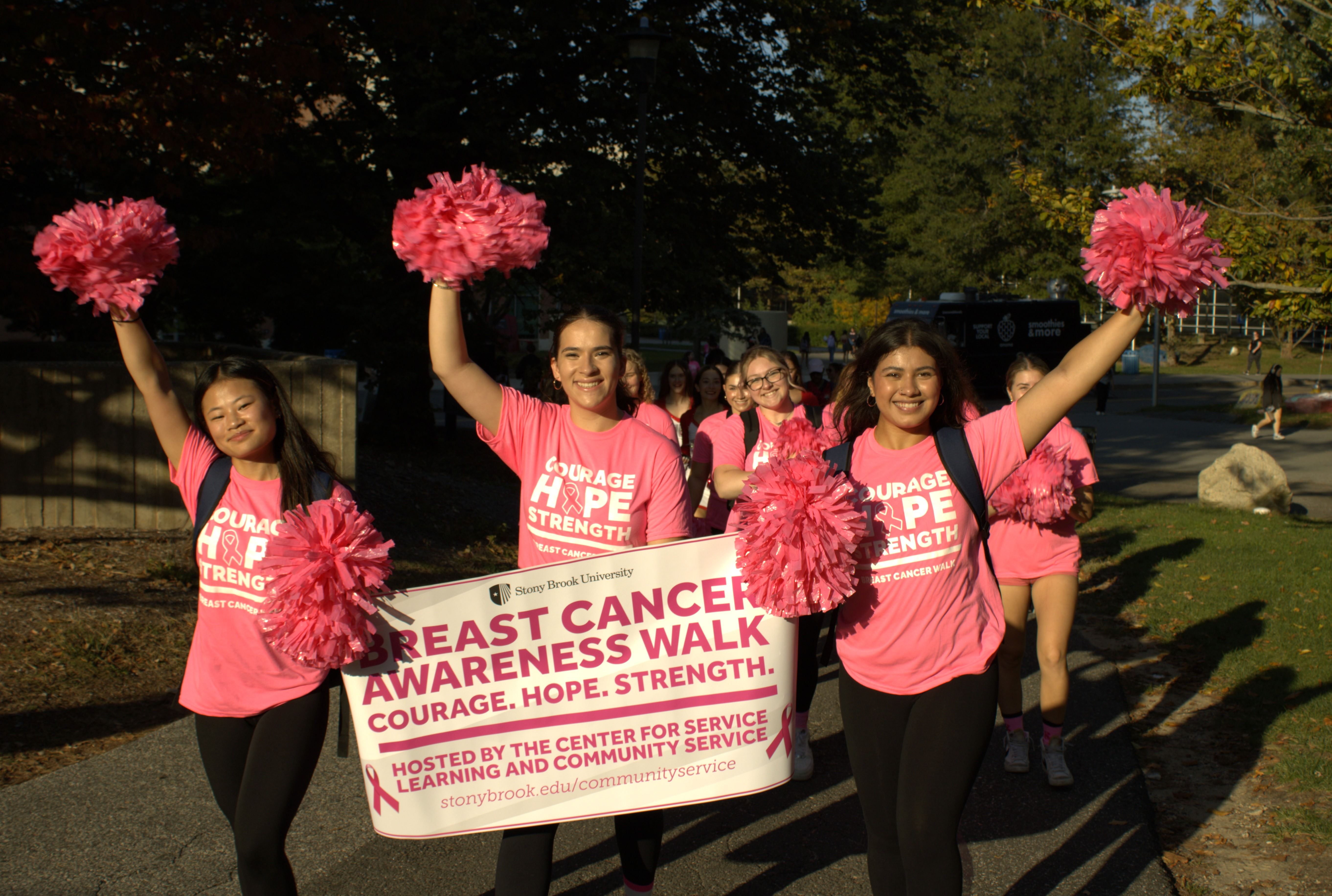 Students at Breast Cancer Awareness Walk