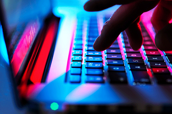 Colorful laptop screen