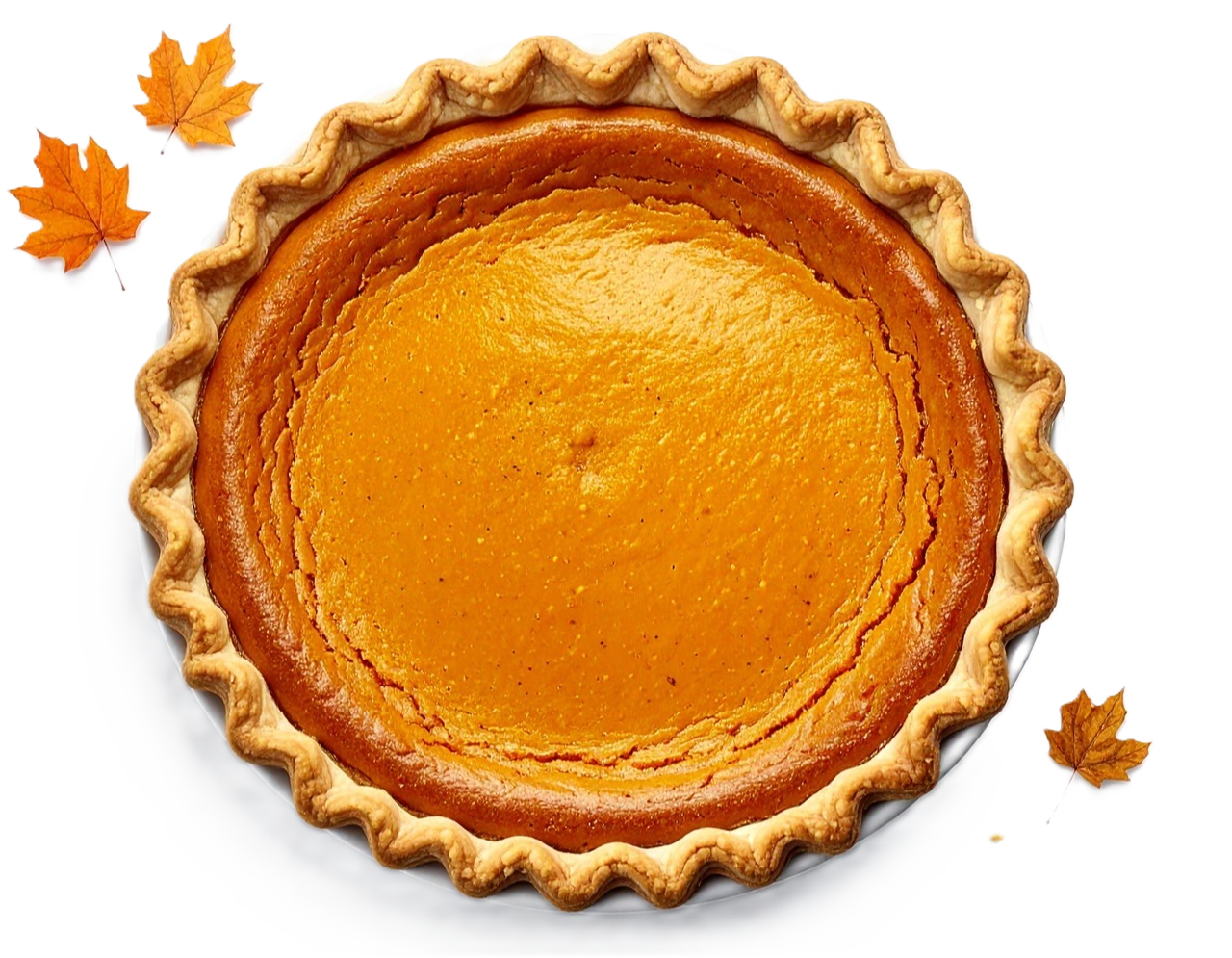 Pumpkin pie on a white background