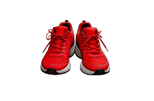 a pair of red sneakers