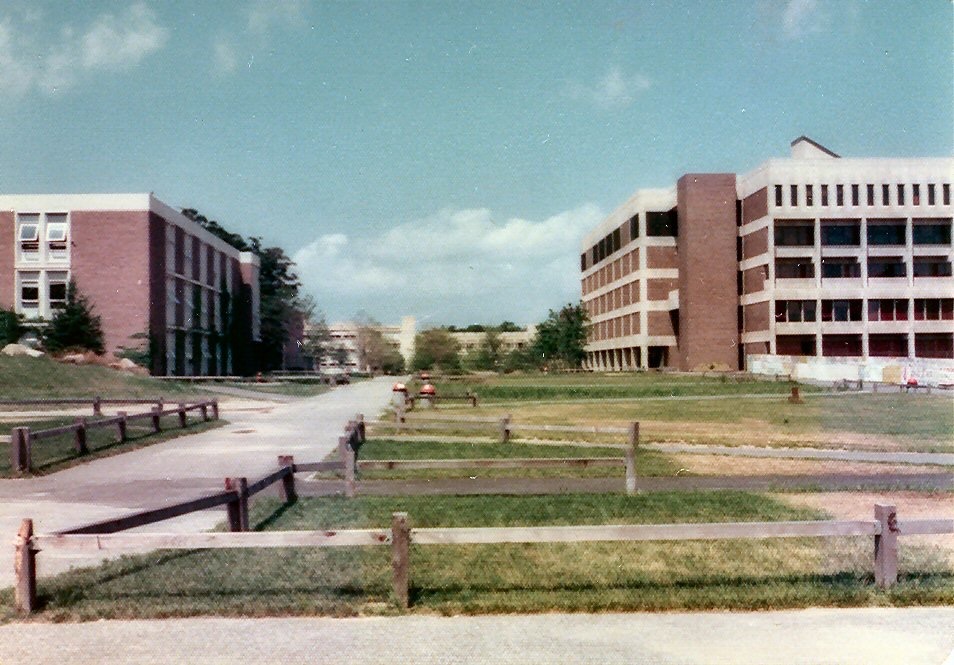 Stony Brook University, Basic Health Sciences Research Tower, 1975. Photgraph by Daniel Lack, 1975, BS Biology.